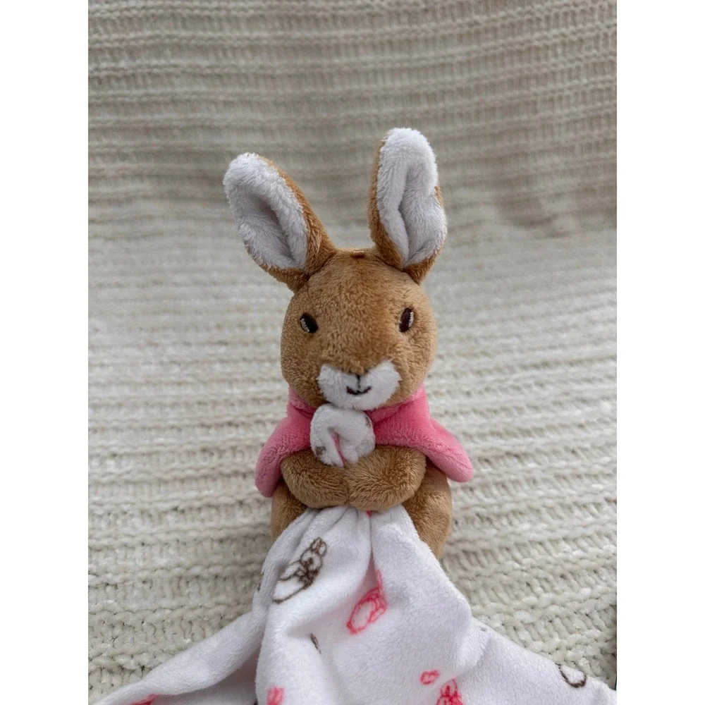 M&S Peter‎ Rabbit Flopsy Bunny Lovey Security Blanket Pink White Plush Kids Toy